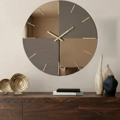Orologi Da Parete Moderni-Selezionato da Mazzolaluce Orologio da parete grande 80cm in vetro bronzo design moderno
