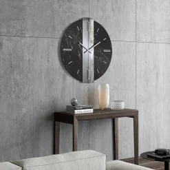 Orologi Da Parete Moderni-Selezionato da Mazzolaluce Orologio da parete grande 80cm particolare kerlite specchio fume