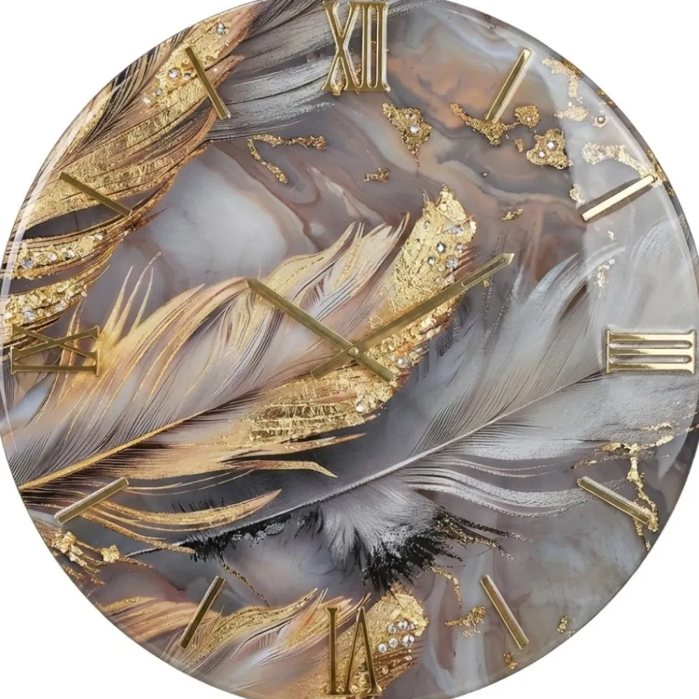 Orologi Da Parete Moderni-Selezionato da Mazzolaluce Orologio da parete grande 80cm rotondo resina decorata per soggiorno
