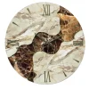 Orologi Da Parete Moderni-Selezionato da Mazzolaluce Orologio da parete grande 80cm rotondo resina effetto marmo marrone