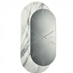 Orologi Da Parete Moderni-Selezionato da Mazzolaluce Orologio da parete grande 48x95 ovale specchio resina effetto marmo