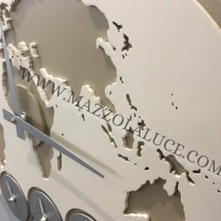 Orologi Da Parete Moderni-Selezionato da Mazzolaluce Orologio da parete greenwich planisfero fusi orari legno colore lino