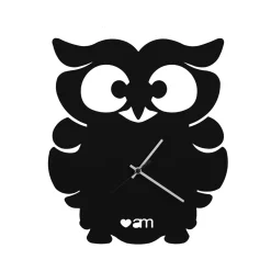 Orologi Da Parete Moderni-Selezionato da Mazzolaluce Orologio da parete gufino metallo nero moderno