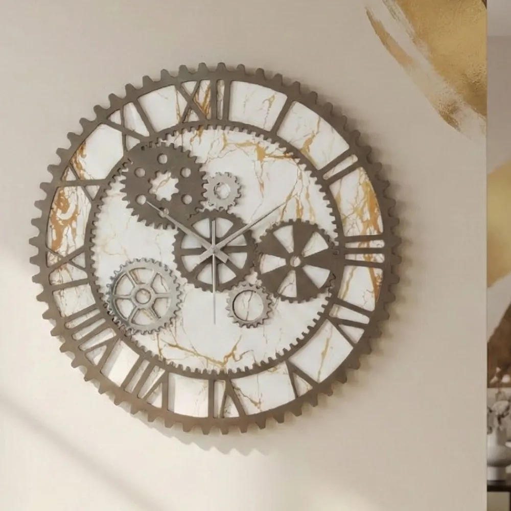 Orologi Da Parete Moderni-Bongelli Preziosi Orologio da parete ingranaggi marmo moderno