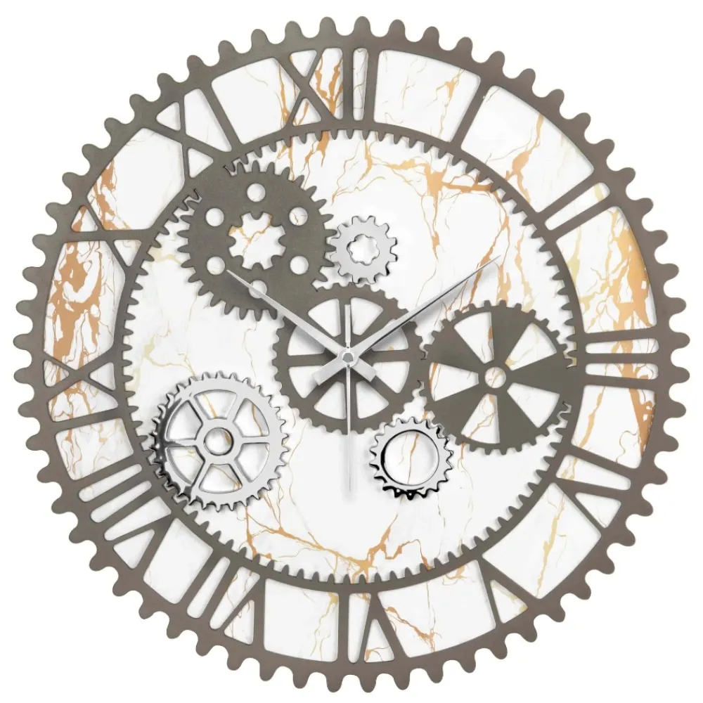 Orologi Da Parete Moderni-Bongelli Preziosi Orologio da parete ingranaggi marmo moderno
