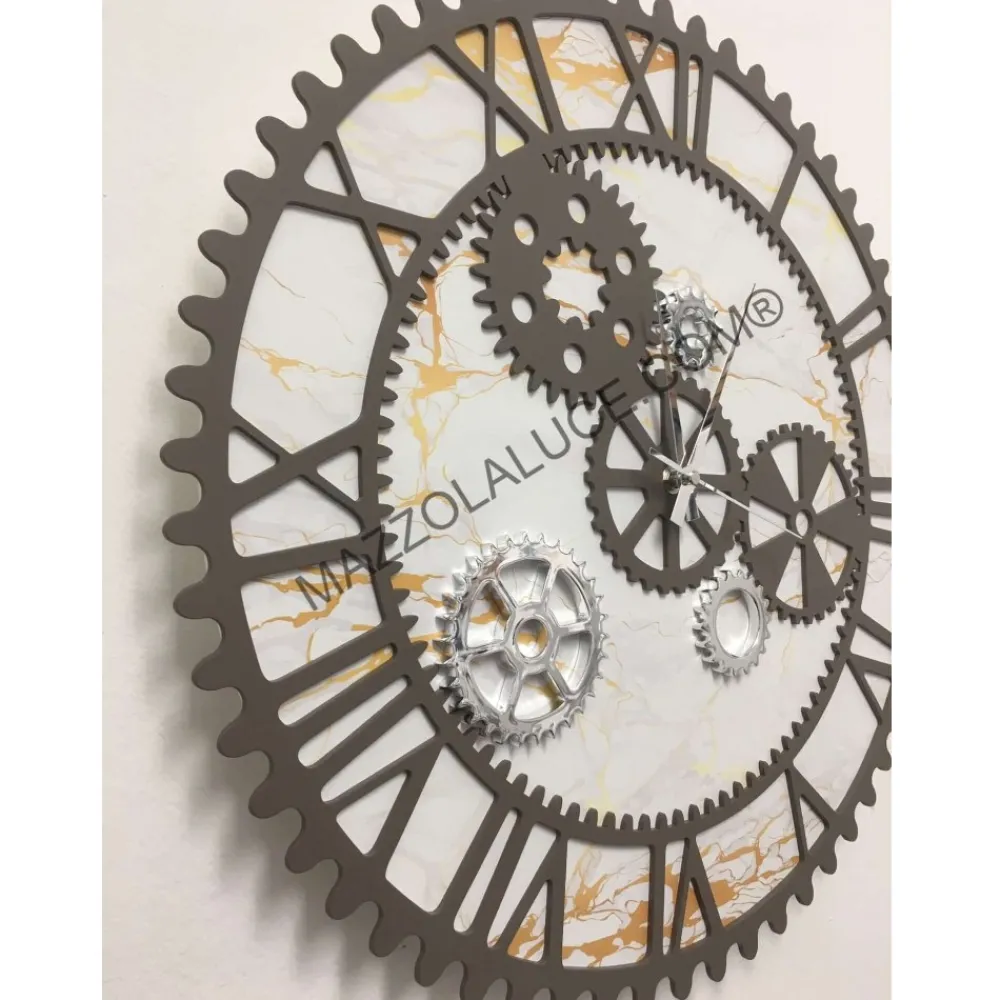 Orologi Da Parete Moderni-Bongelli Preziosi Orologio da parete ingranaggi marmo moderno