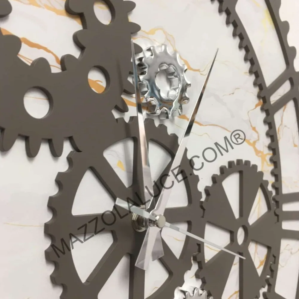 Orologi Da Parete Moderni-Bongelli Preziosi Orologio da parete ingranaggi marmo moderno