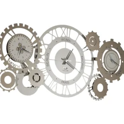 Orologi Da Parete Moderni-Selezionato da Mazzolaluce Orologio da parete ingranaggi fusi orari sabbia bronzo