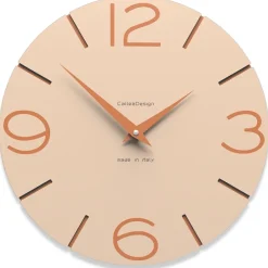 Orologi Da Parete Moderni-Selezionato da Mazzolaluce Orologio da parete in legno colore sabbia rosata moderno