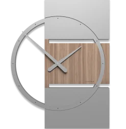 Orologi Da Parete Moderni-Selezionato da Mazzolaluce Orologio da parete legno noce e grigio canaletto