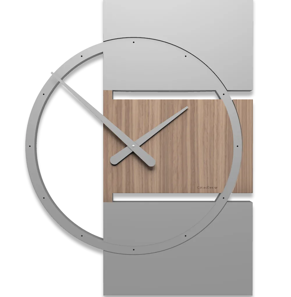 Orologi Da Parete Moderni-Selezionato da Mazzolaluce Orologio da parete legno noce e grigio canaletto