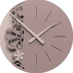 Orologi Da Parete Moderni-Selezionato da Mazzolaluce Orologio da parete legno traforato colore grigio prugna