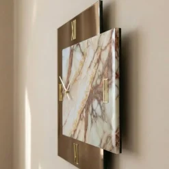 Orologi Da Parete Moderni-Selezionato da Mazzolaluce Orologio da parete lux bronzo 73x60 effetto marmo specchio