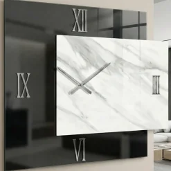 Orologi Da Parete Moderni-Selezionato da Mazzolaluce Orologio da parete lux specchio resina 73x60 design squadrato