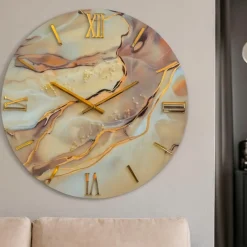 Orologi Da Parete Moderni-Selezionato da Mazzolaluce Orologio da parete luxy 60cm moderno rotondo effetto marmorizzato