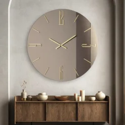 Orologi Da Parete Moderni-Selezionato da Mazzolaluce Orologio da parete mantra 60cm in vetro bronzo moderno