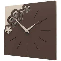 Orologi Da Parete Moderni-Selezionato da Mazzolaluce Orologio da parete marrone nocciola moderno quadrato