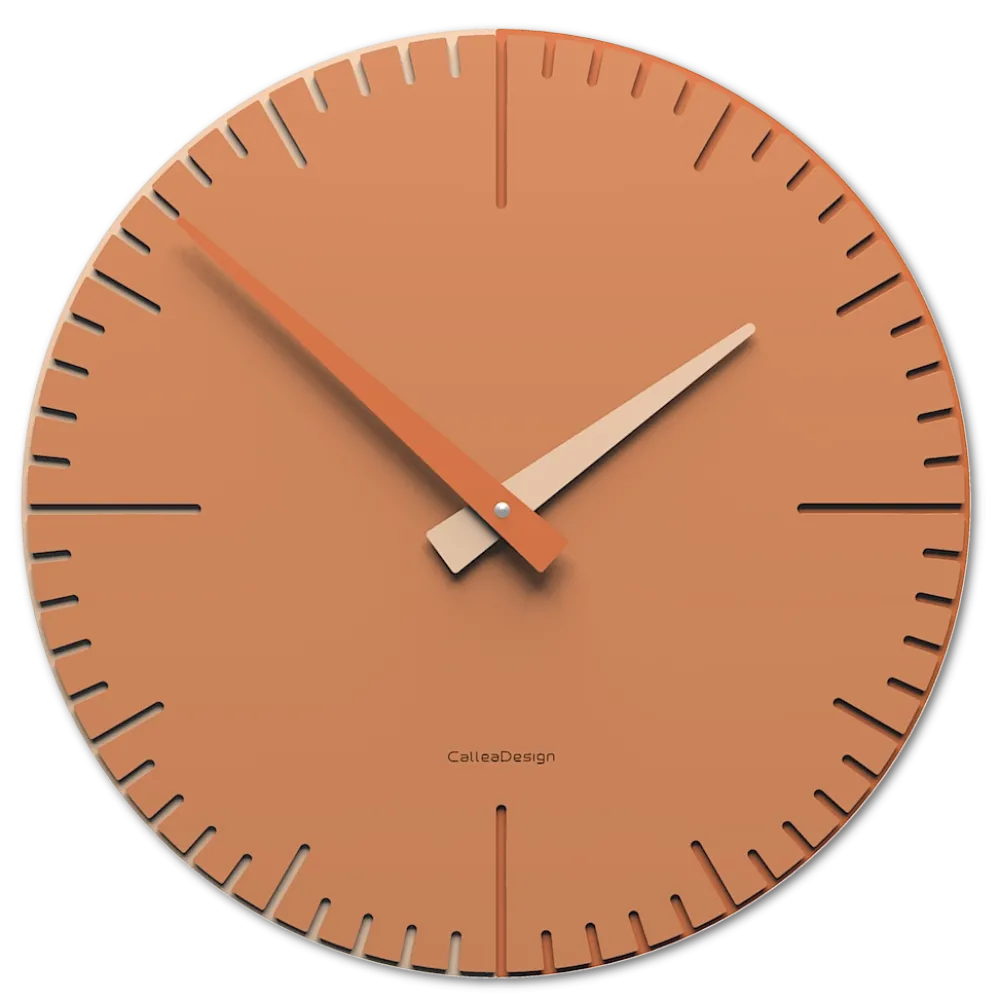 Orologi Da Parete Moderni-Selezionato da Mazzolaluce Orologio da parete moderno arancione legno taglio laser