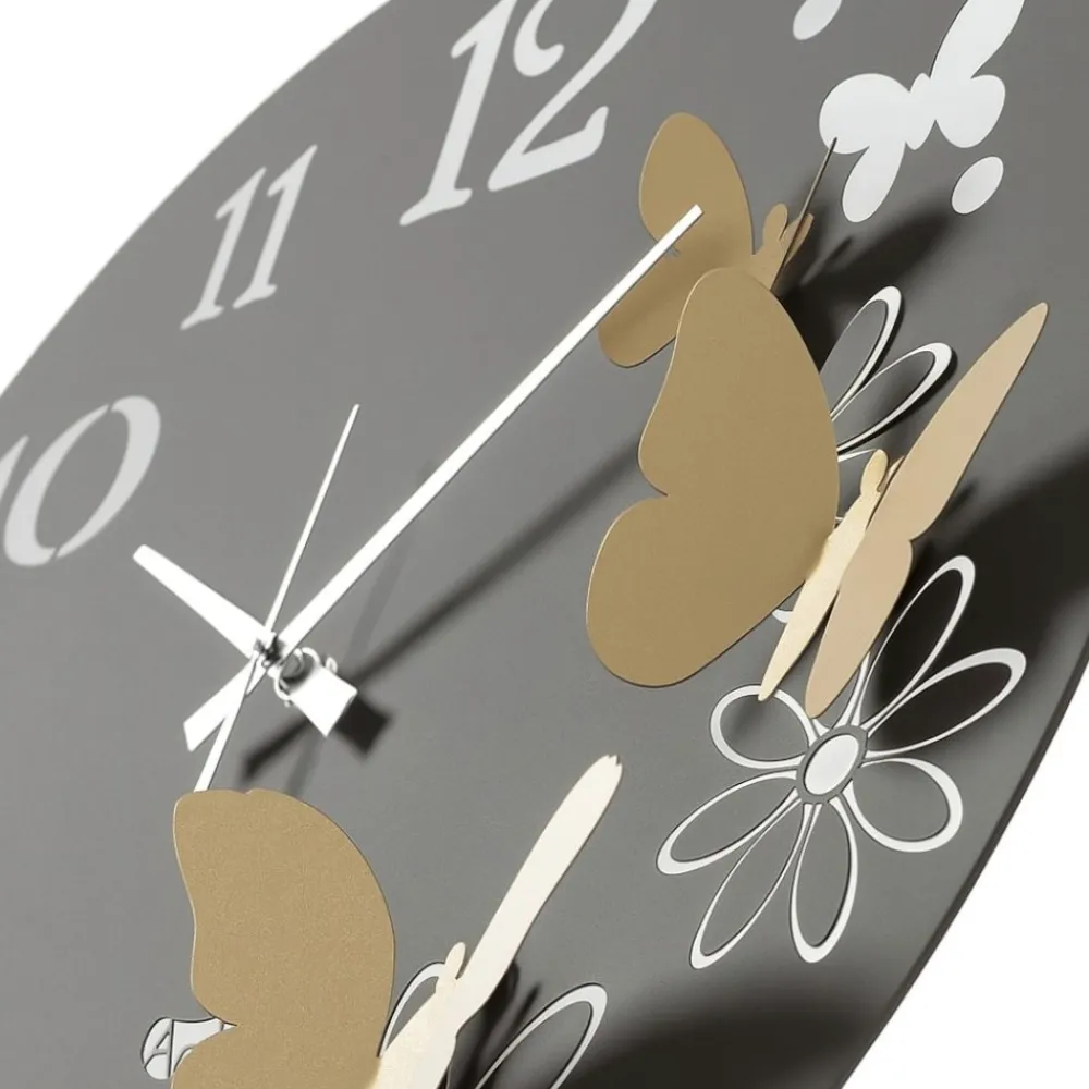 Orologi Da Parete Moderni-Selezionato da Mazzolaluce Orologio da parete moderno butterfly 45cm fango farfalle oro