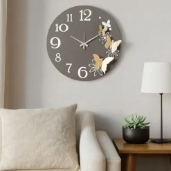 Orologi Da Parete Moderni-Selezionato da Mazzolaluce Orologio da parete moderno butterfly 45cm fango farfalle oro