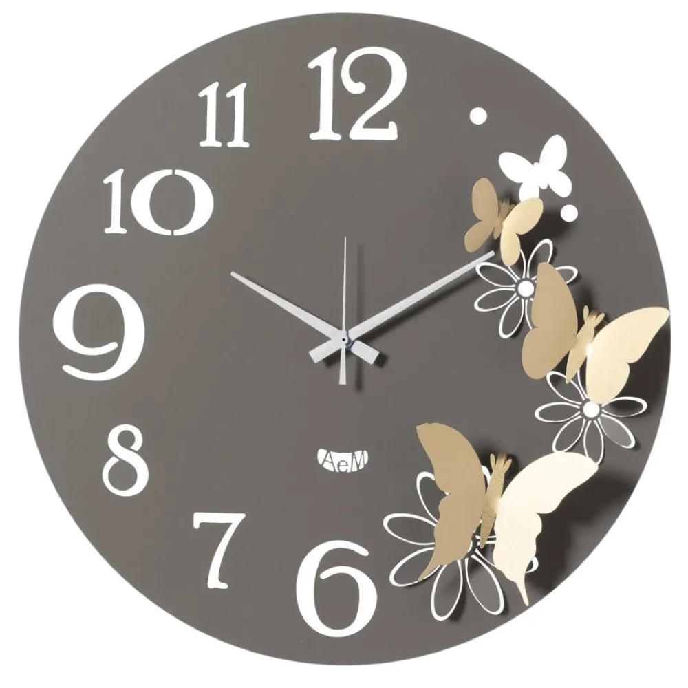 Orologi Da Parete Moderni-Selezionato da Mazzolaluce Orologio da parete moderno butterfly 45cm fango farfalle oro