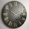 Orologi Da Parete Moderni-Selezionato da Mazzolaluce Orologio da parete moderno 60cm effetto specchio fume numeri oro