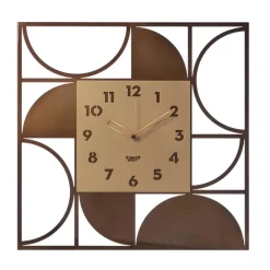 Orologi Da Parete Moderni-Selezionato da Mazzolaluce Orologio da parete moderno design quadrato caramello e oro