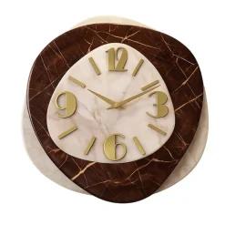 Orologi Da Parete Moderni-Selezionato da Mazzolaluce Orologio da parete moderno effetto marmo chiaro dettagli oro