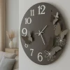 Orologi Da Parete Moderni-Selezionato da Mazzolaluce Orologio da parete moderno fango rotondo con farfalle