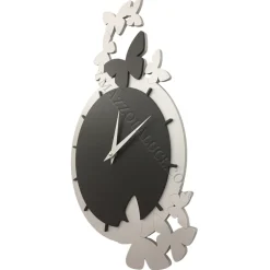 Orologi Da Parete Moderni-Selezionato da Mazzolaluce Orologio da parete moderno farfalle legno nero-grigio