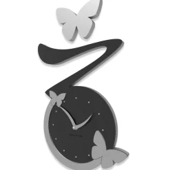 Orologi Da Parete Moderni-Selezionato da Mazzolaluce Orologio da parete moderno farfalle in legno nero grigio