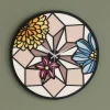 Orologi Da Parete Moderni-Bongelli Preziosi Orologio da parete moderno fiori mosaico