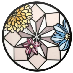 Orologi Da Parete Moderni-Bongelli Preziosi Orologio da parete moderno fiori mosaico