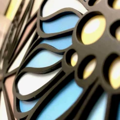 Orologi Da Parete Moderni-Bongelli Preziosi Orologio da parete moderno fiori mosaico