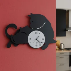 Orologi Da Parete Moderni-Selezionato da Mazzolaluce Orologio da parete moderno gatti neri