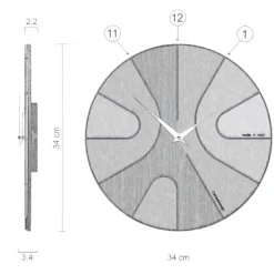 Orologi Da Parete Moderni-Selezionato da Mazzolaluce Orologio da parete moderno in legno nero rotondo