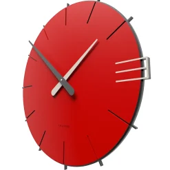 Orologi Da Parete Moderni-Selezionato da Mazzolaluce Orologio da parete moderno legno colore rosso fuoco