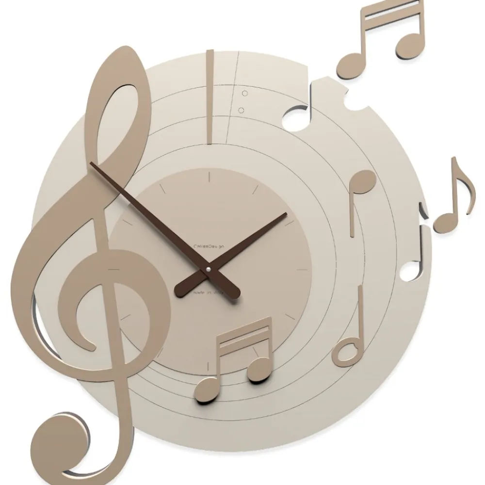 Orologi Da Parete Moderni-Selezionato da Mazzolaluce Orologio da parete moderno legno caffelatte