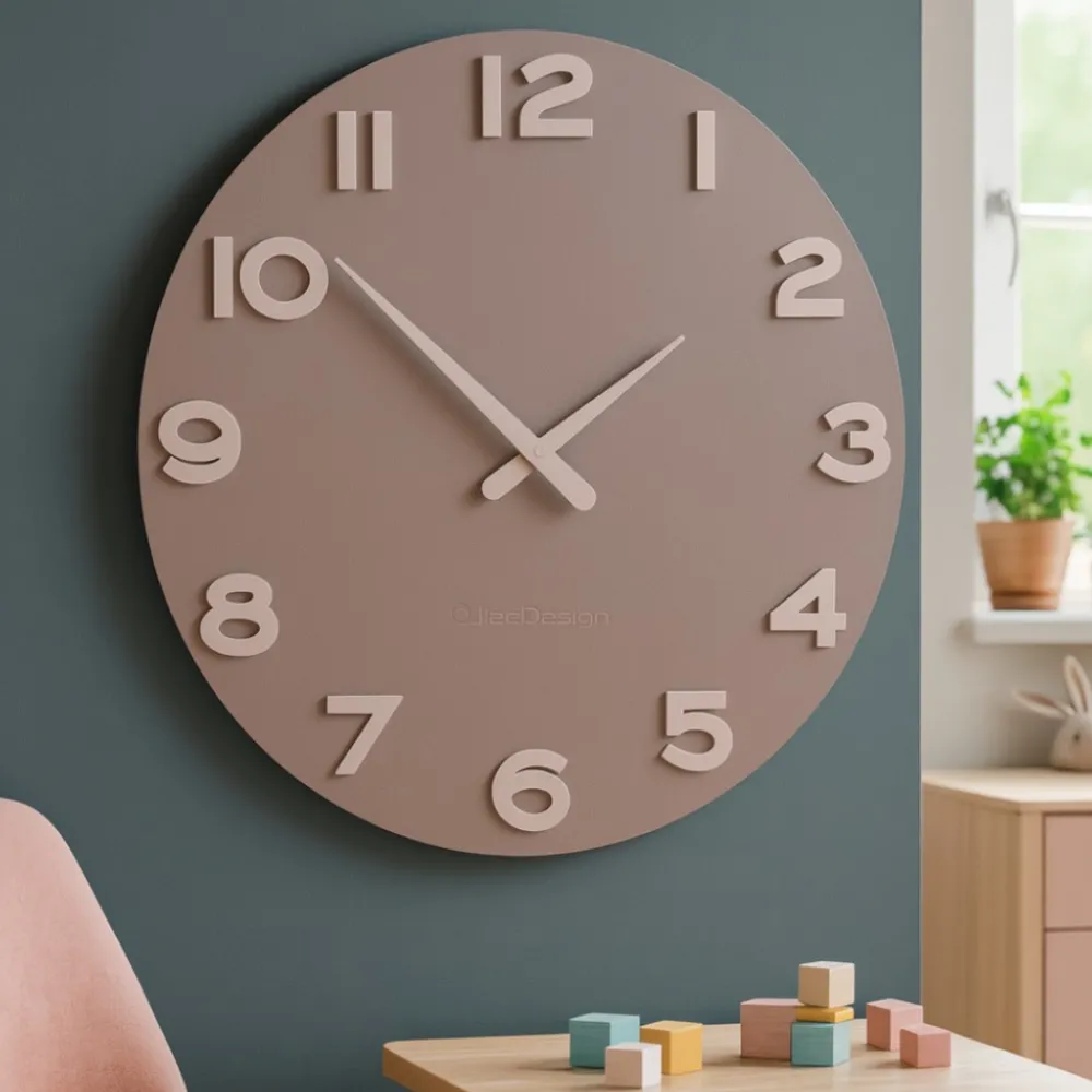 Orologi Da Parete Moderni-Selezionato da Mazzolaluce Orologio da parete moderno legno colore grigio prugna