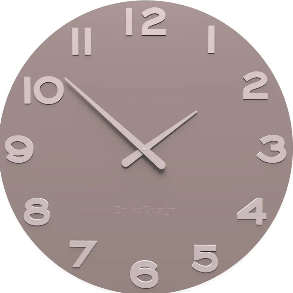 Orologi Da Parete Moderni-Selezionato da Mazzolaluce Orologio da parete moderno legno colore grigio prugna