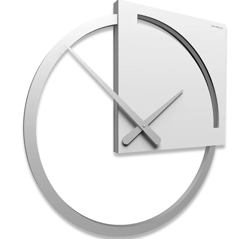 Orologi Da Parete Moderni-Selezionato da Mazzolaluce Orologio da parete moderno legno bianco grigio