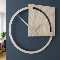 Orologi Da Parete Moderni-Selezionato da Mazzolaluce Orologio da parete moderno legno rovere breeze grigio