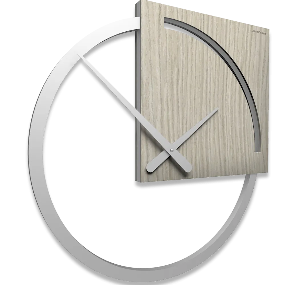 Orologi Da Parete Moderni-Selezionato da Mazzolaluce Orologio da parete moderno legno rovere breeze grigio