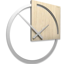 Orologi Da Parete Moderni-Selezionato da Mazzolaluce Orologio da parete moderno legno rovere decapé grigio