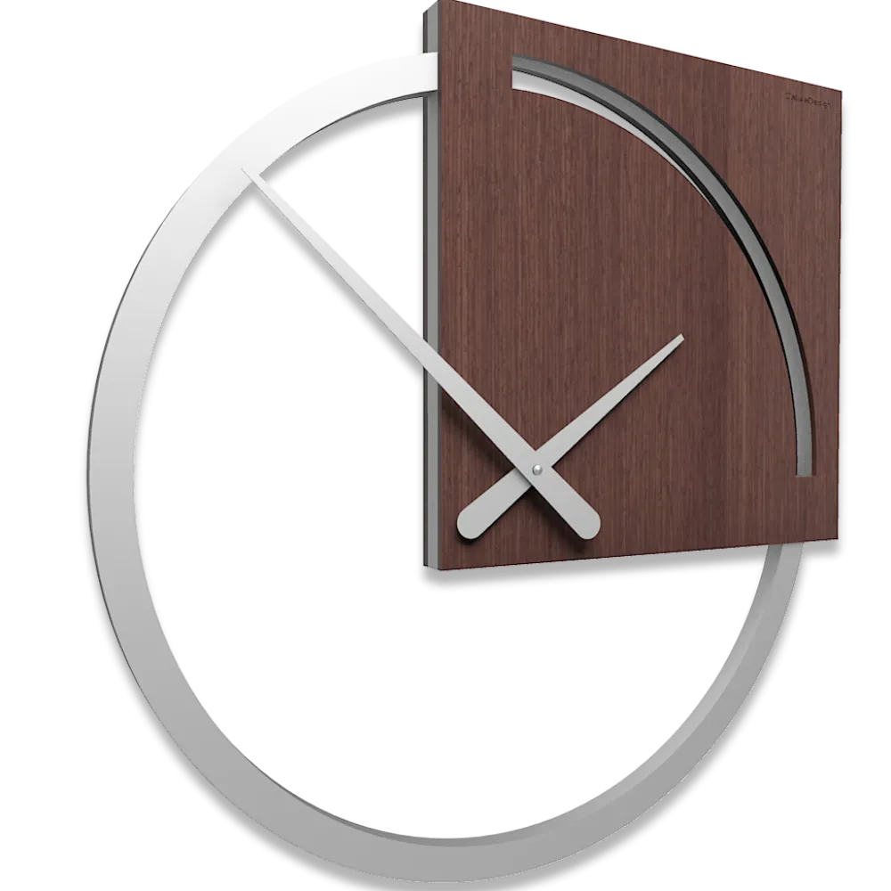 Orologi Da Parete Moderni-Selezionato da Mazzolaluce Orologio da parete moderno legno rovere wenge' grigio
