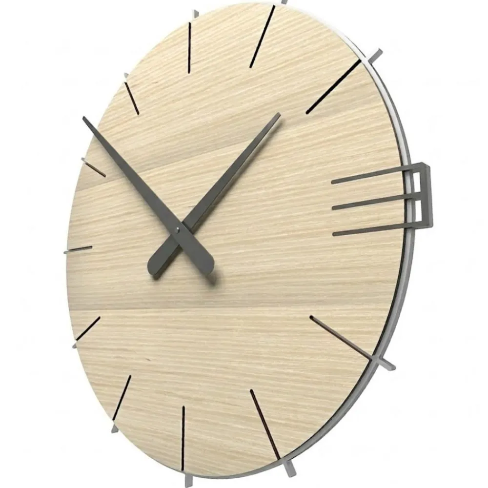 Orologi Da Parete Moderni-Selezionato da Mazzolaluce Orologio da parete moderno legno colore rovere decape
