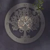 Orologi Da Parete Moderni-Selezionato da Mazzolaluce Orologio da parete moderno metallo oro tortora albero della vita