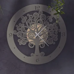 Orologi Da Parete Moderni-Selezionato da Mazzolaluce Orologio da parete moderno metallo oro tortora albero della vita