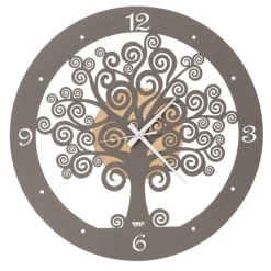 Orologi Da Parete Moderni-Selezionato da Mazzolaluce Orologio da parete moderno metallo oro tortora albero della vita
