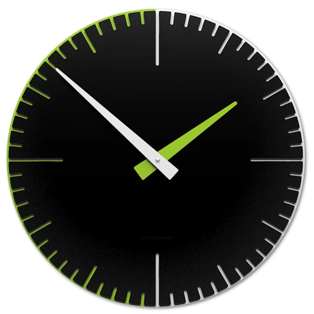 Orologi Da Parete Moderni-Selezionato da Mazzolaluce Orologio da parete moderno nero verde bianco in legno taglio laser